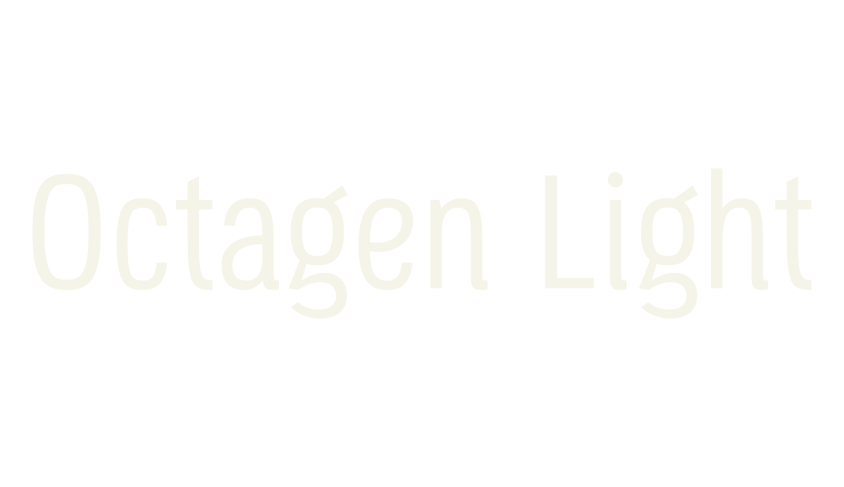 Octagen Light, condensed font preview