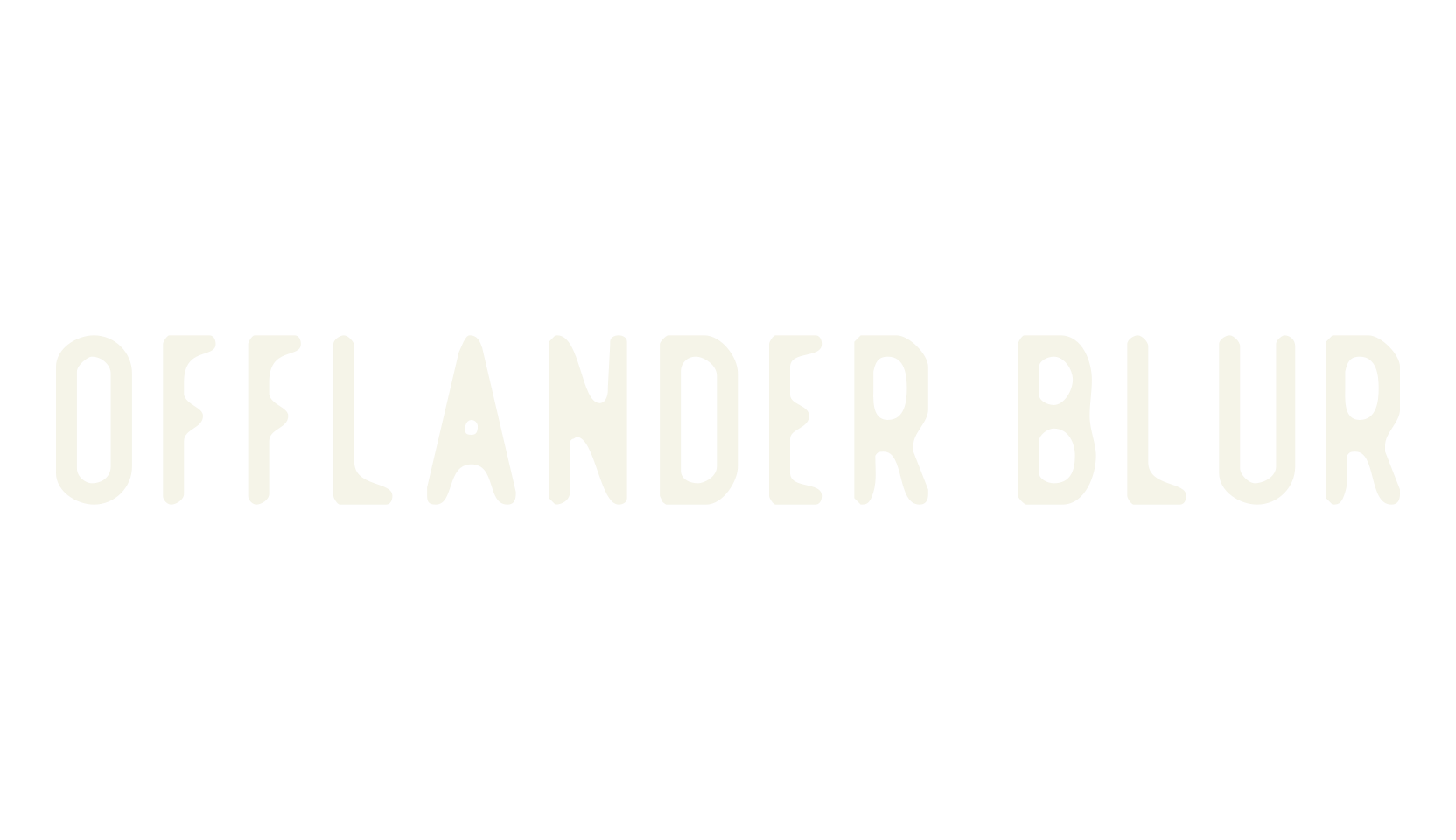 Offlander Blur, condensed font preview