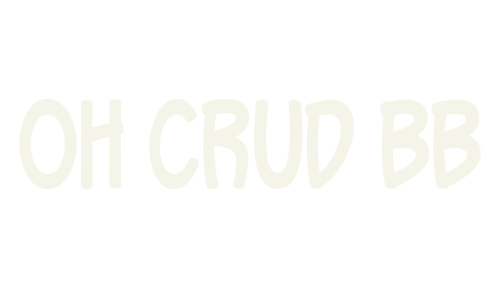 Oh Crud BB, handwritten font preview