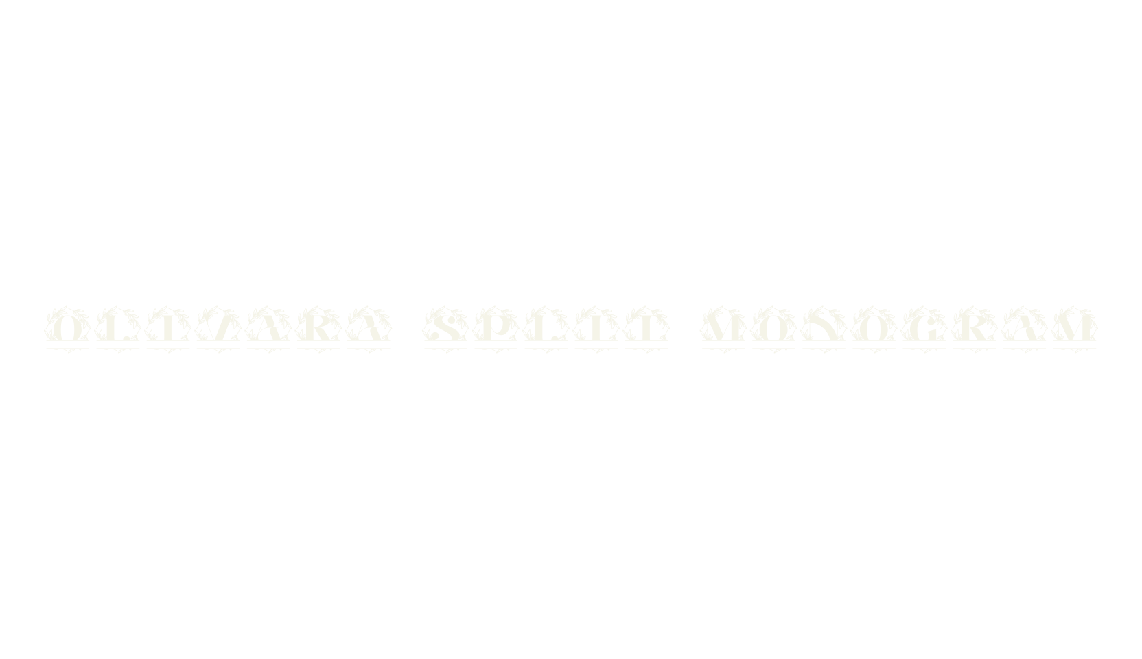 Olivara Split Monogram, monogram font preview