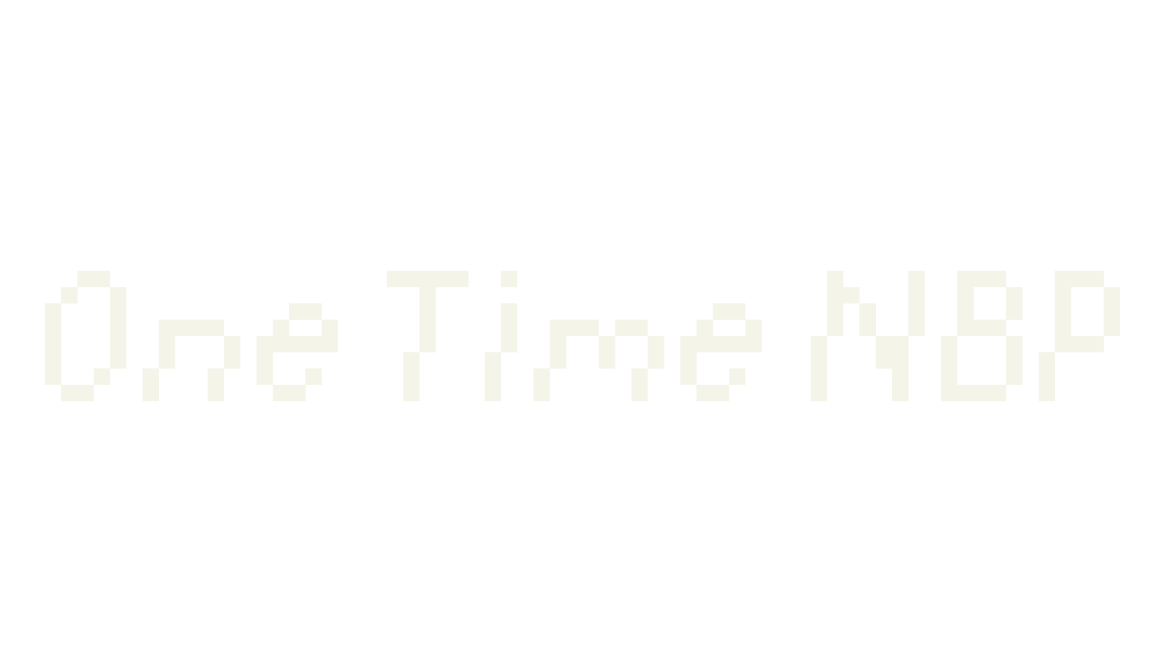 One Time NBP, pixel font preview