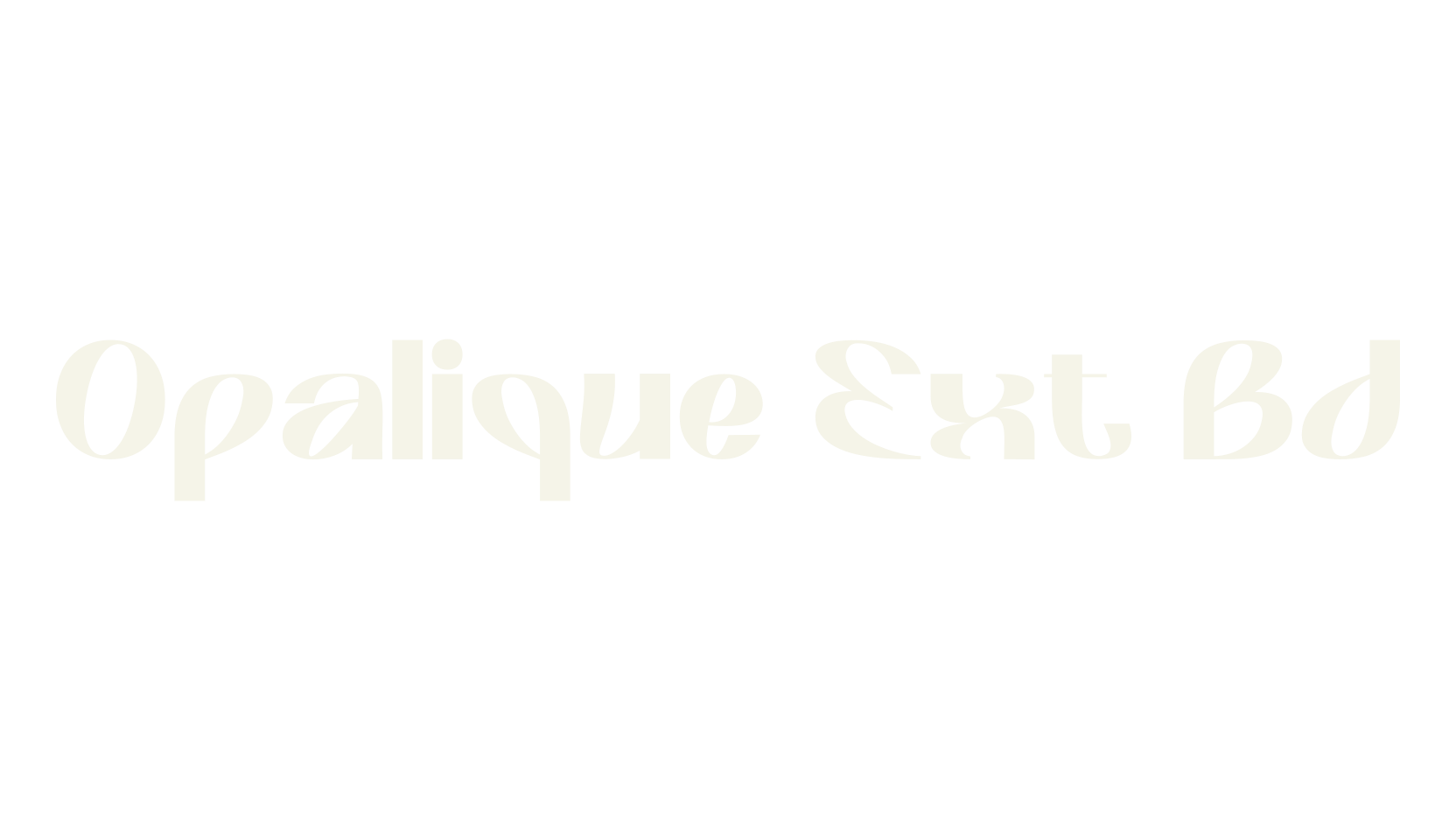 Opalique Ext Bd, modern font preview