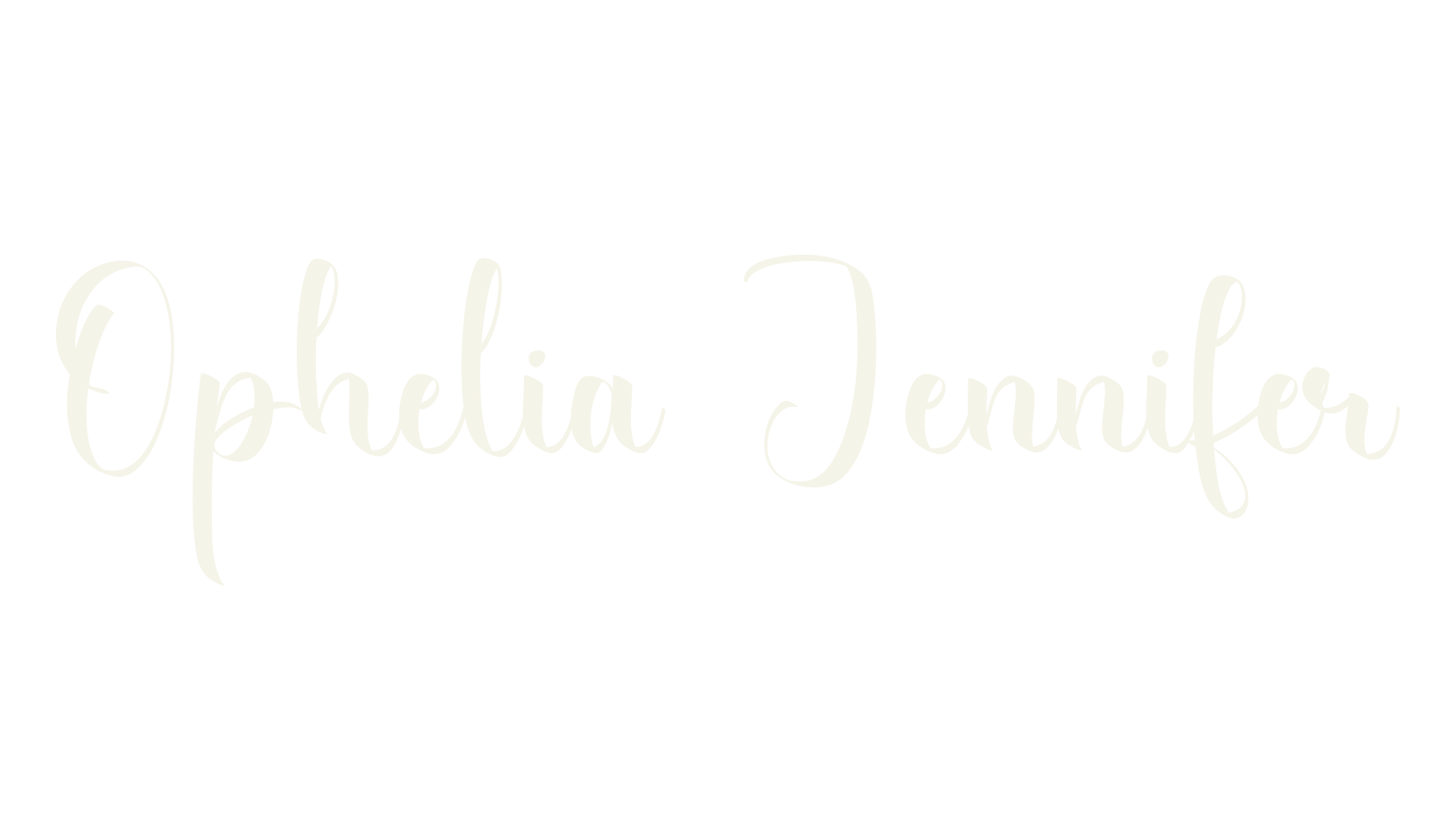 Ophelia Jennifer, calligraphy font preview