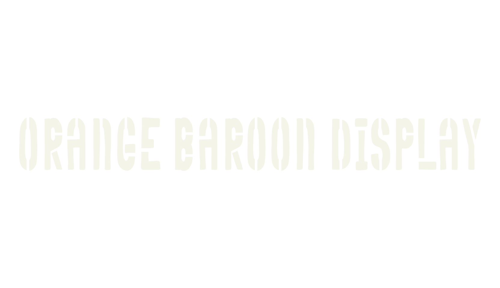 Orange Baroon Display, stencil font preview