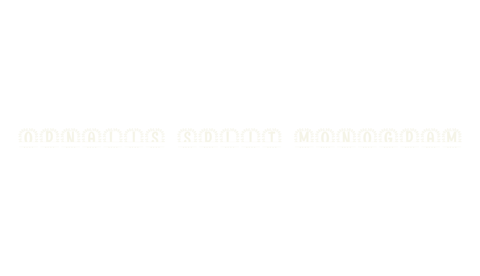 Ornalis Split Monogram, monogram font preview