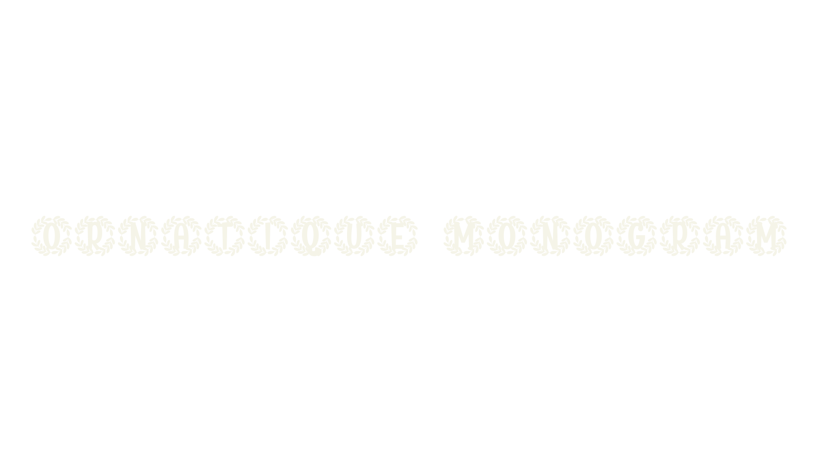 Ornatique Monogram, monogram font preview