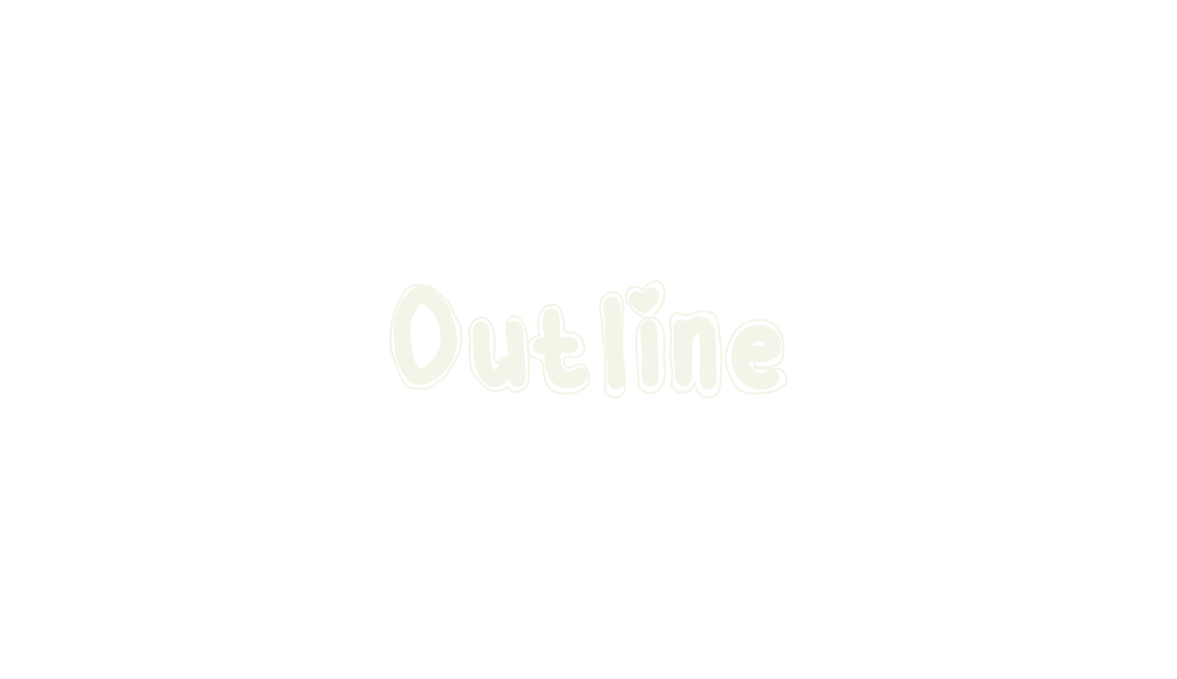 Outline, cartoon font preview