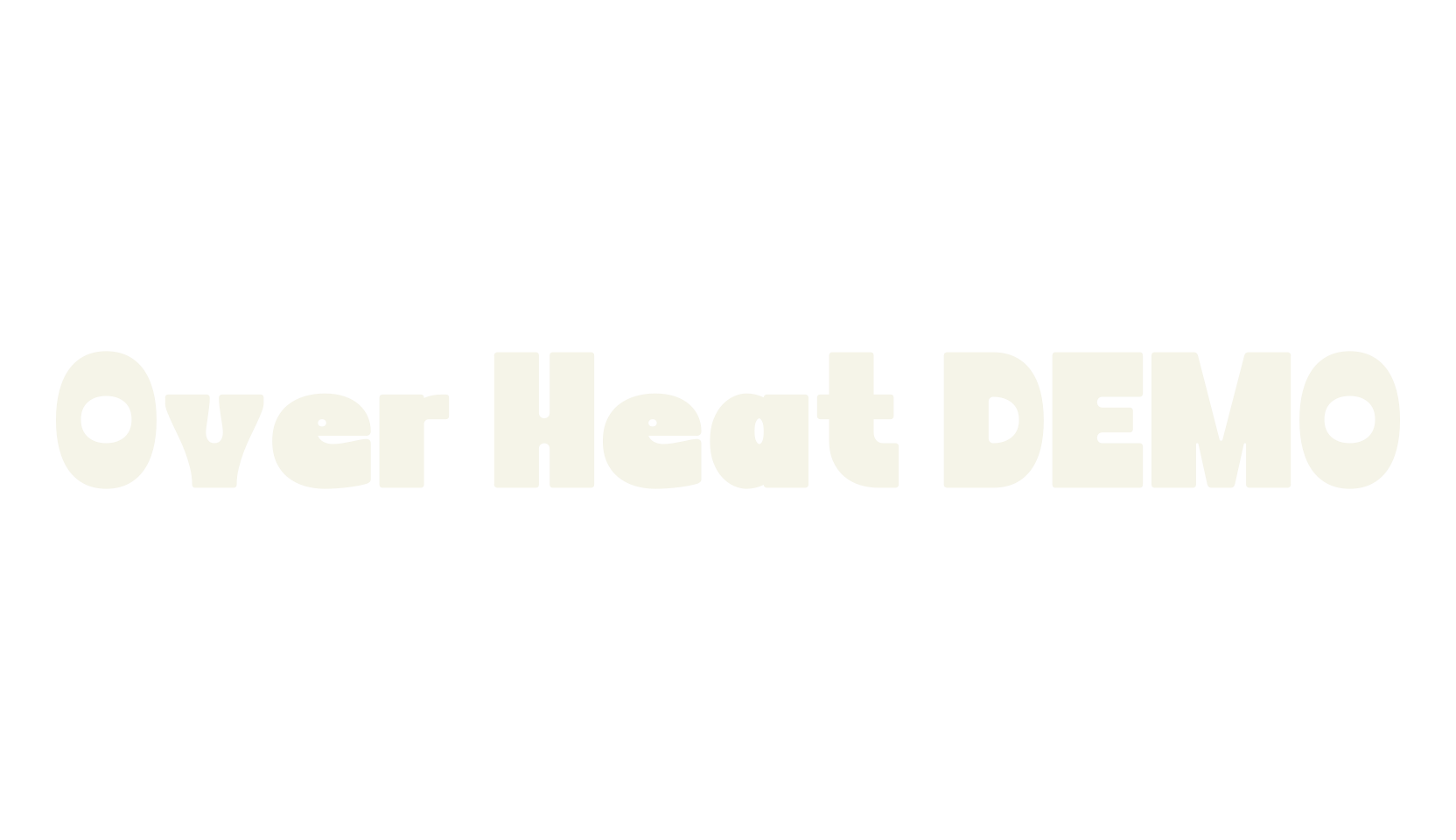 Over Heat DEMO, thick font preview