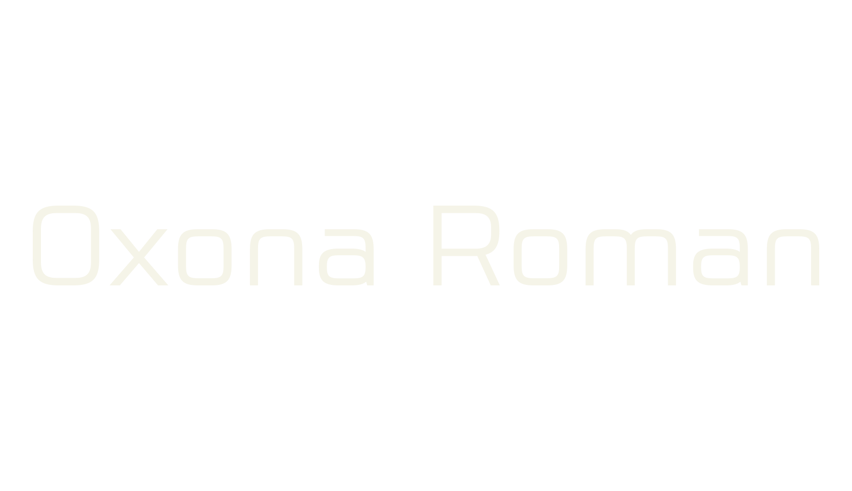 Oxona Roman, futuristic font preview