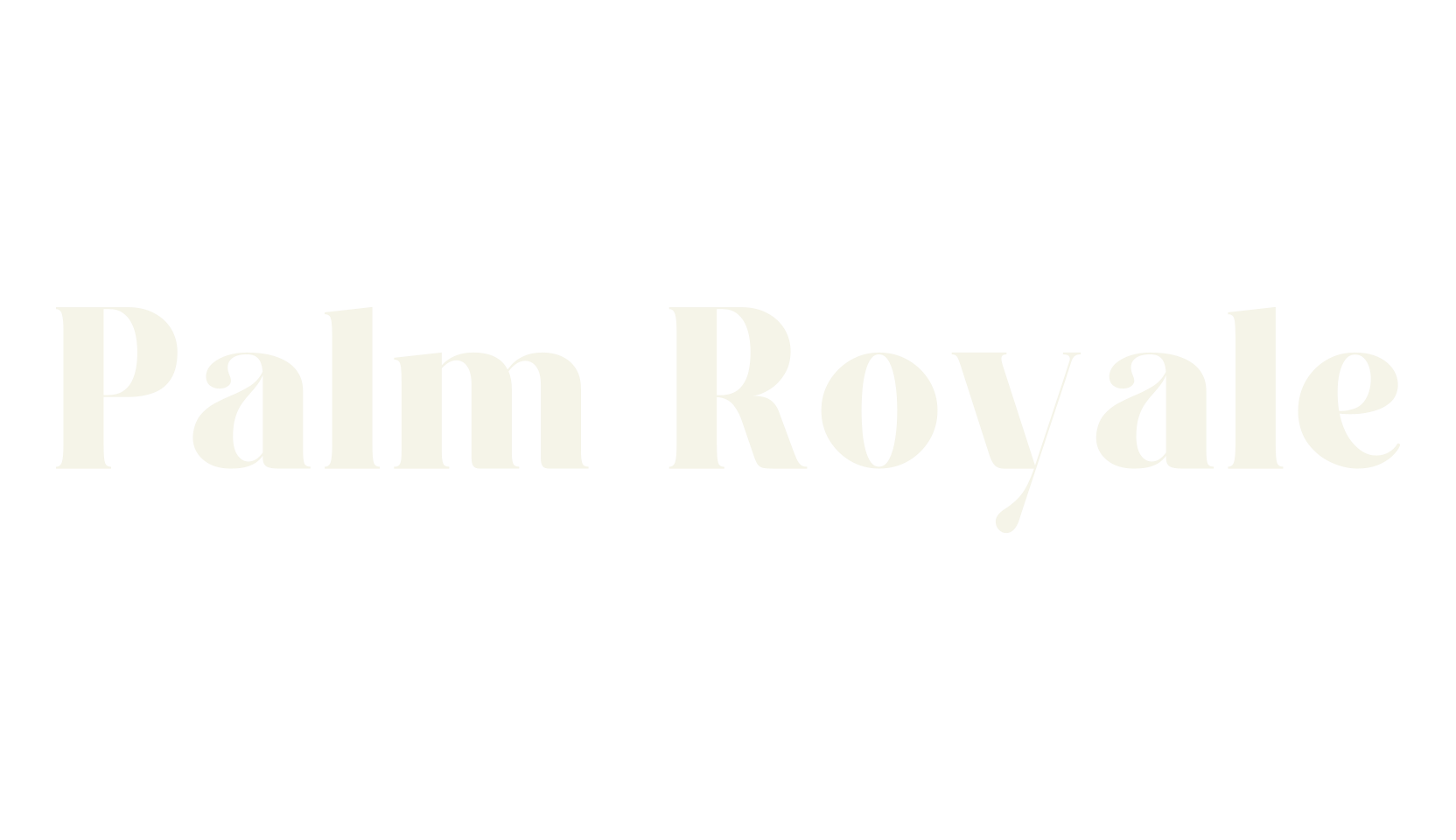 Palm Royale, logo font preview