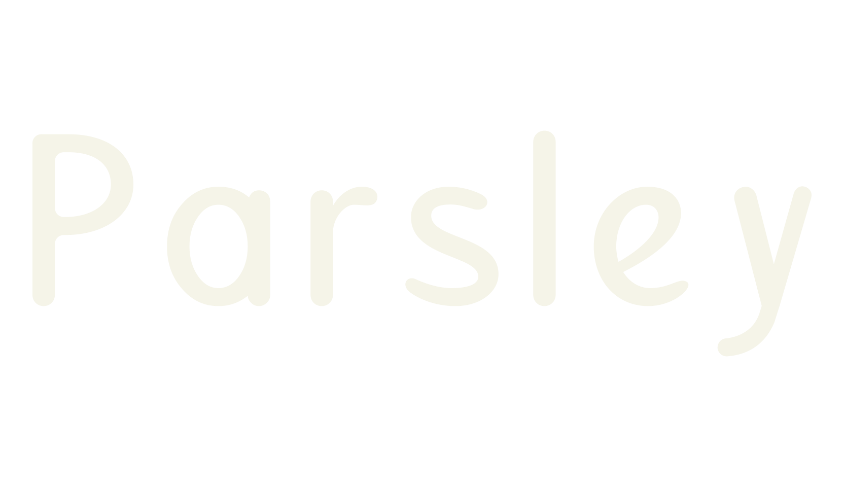 Parsley, letter font preview