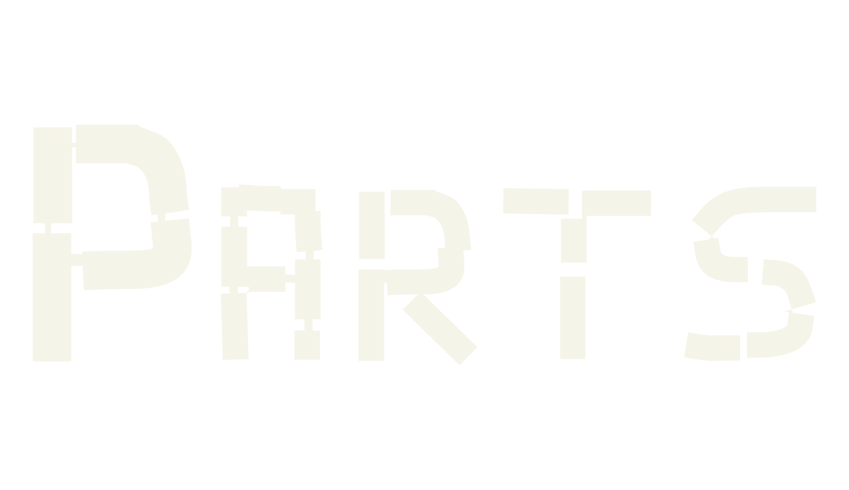 Parts, stencil font preview