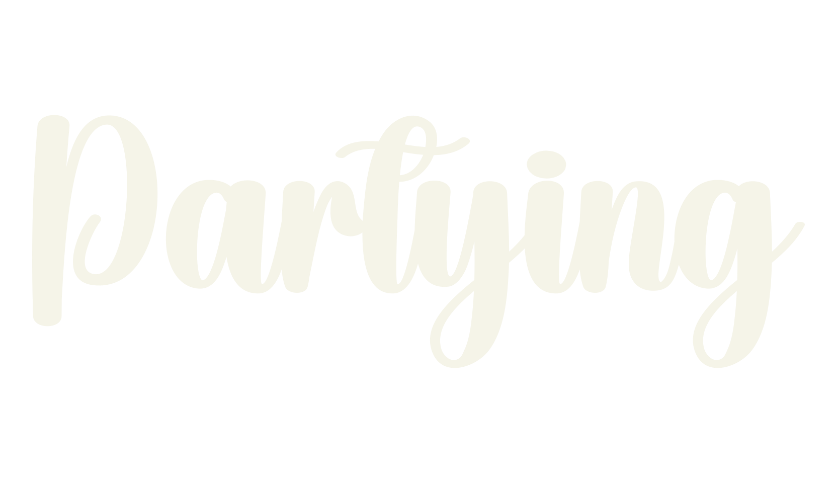 Partying, calligraphy font preview