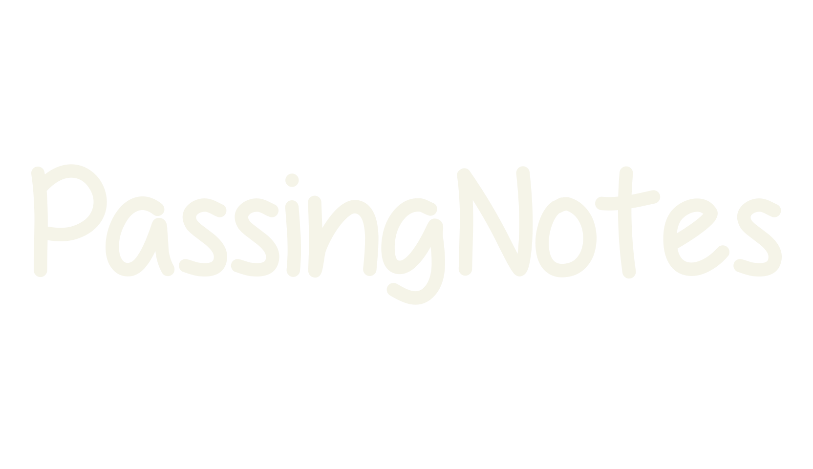PassingNotes, handwritten font preview