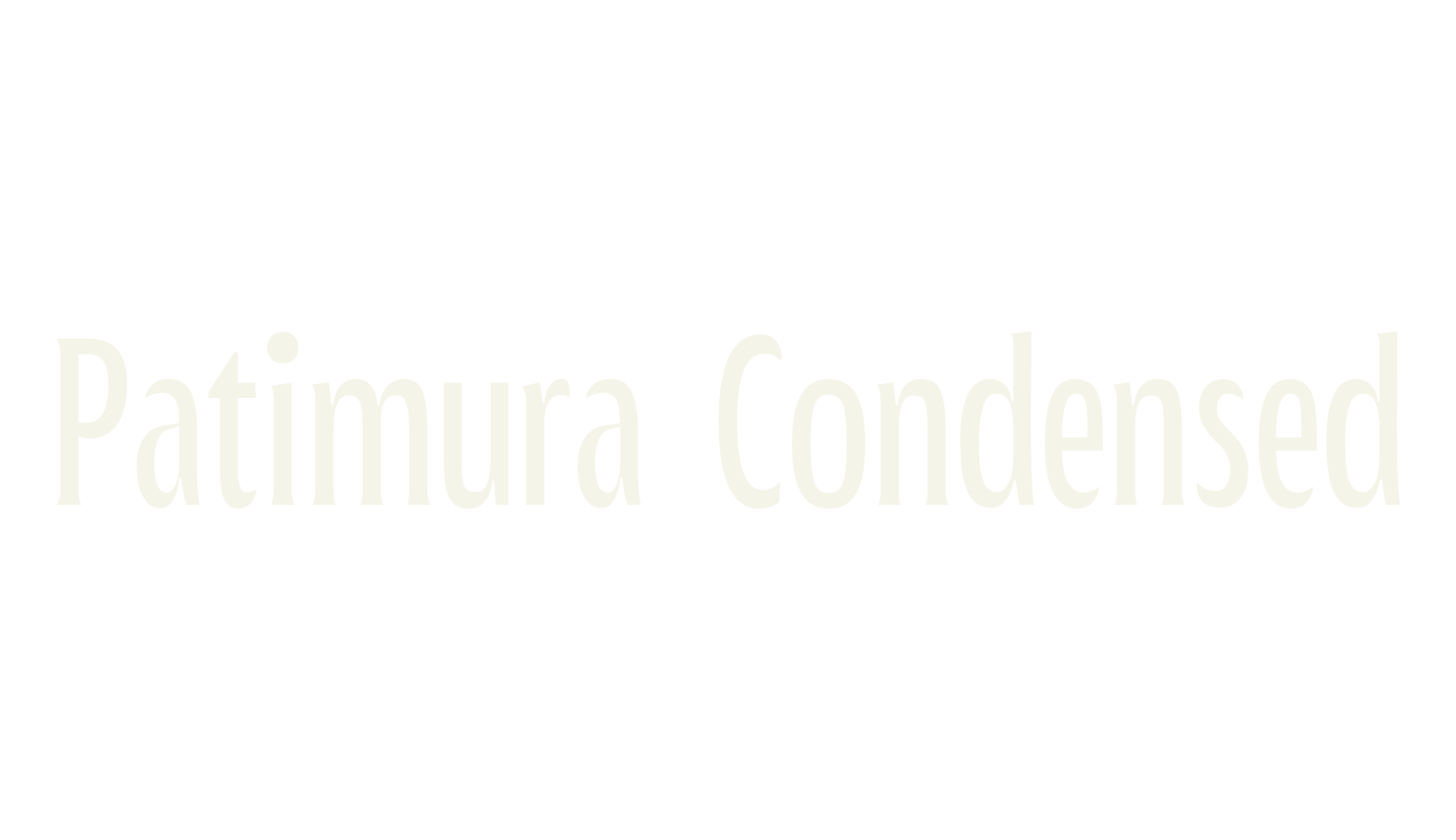 Patimura Condensed, condensed font preview