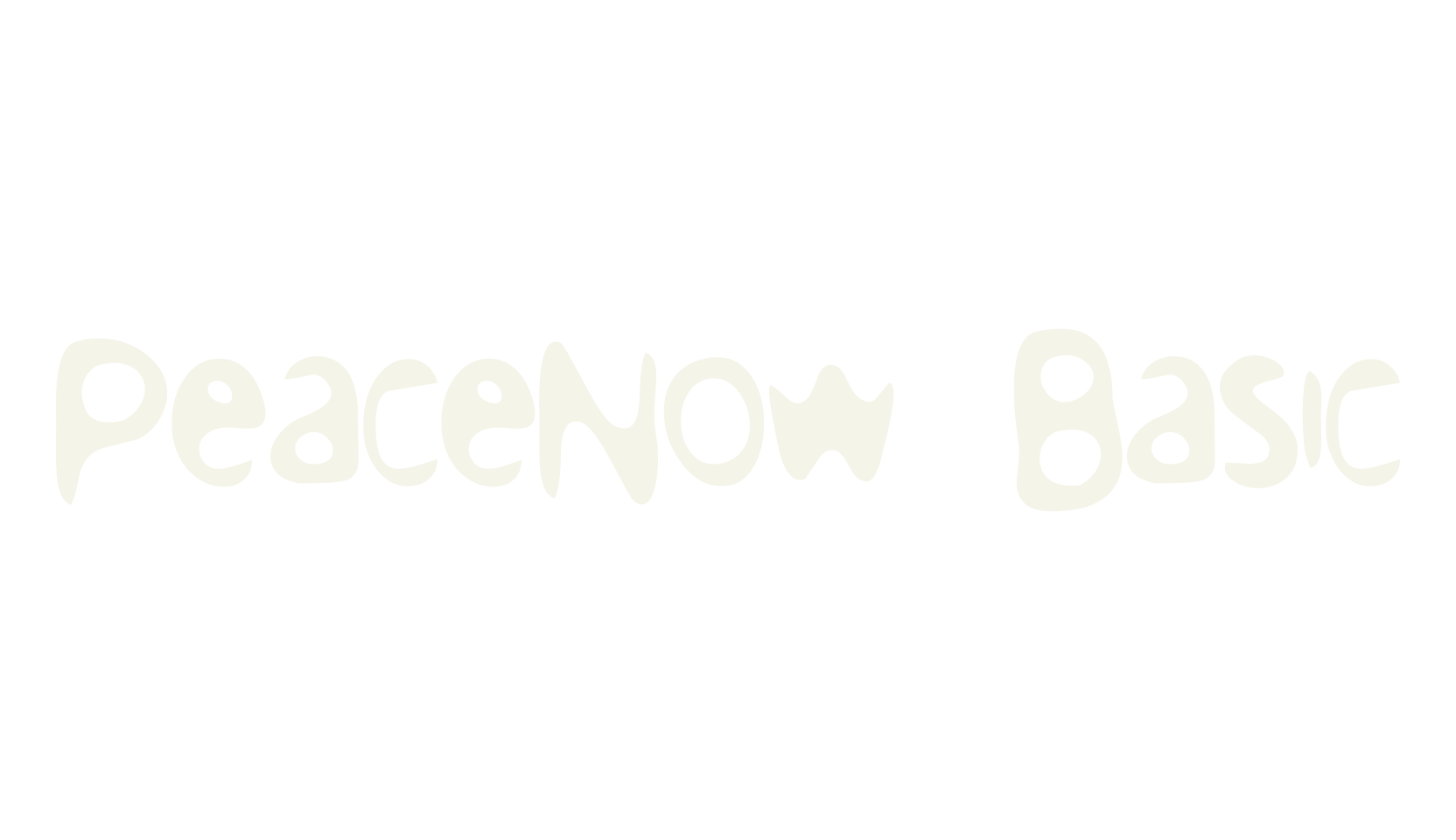 PeaceNow Basic, rounded font preview