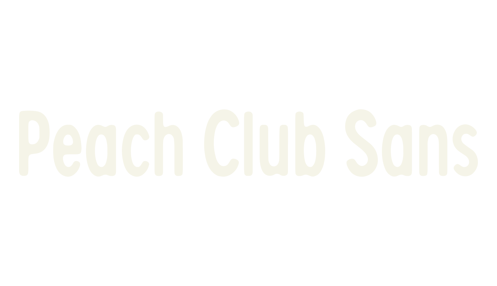 Peach Club Sans, sans serif font preview