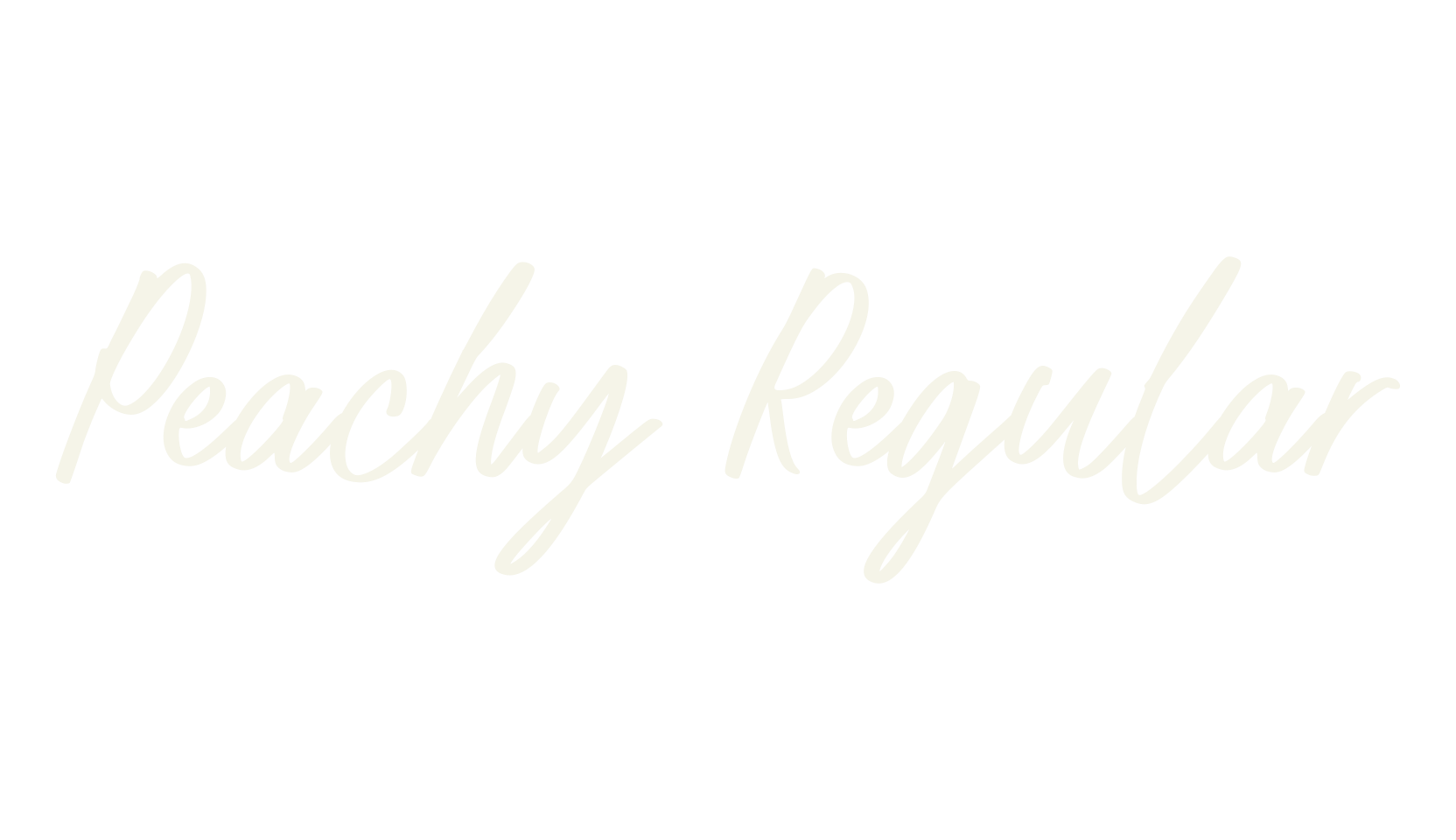 Peachy Regular, handwritten font preview