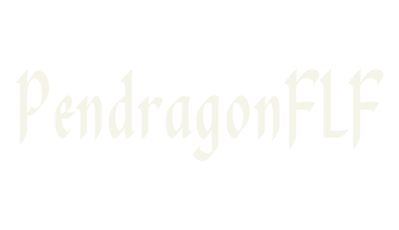 PendragonFLF, fashion script font preview