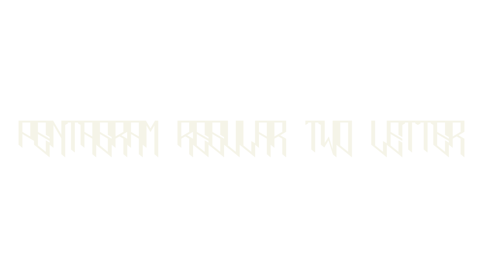 Pentagram Regular Two Letter, design font preview
