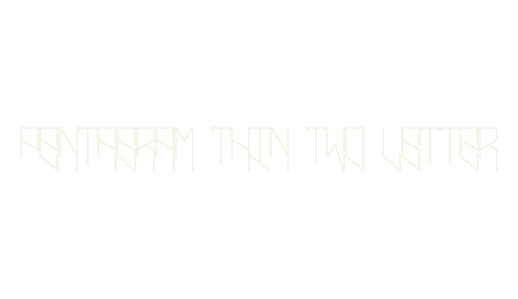 Pentagram Thin Two Letter, cool font preview