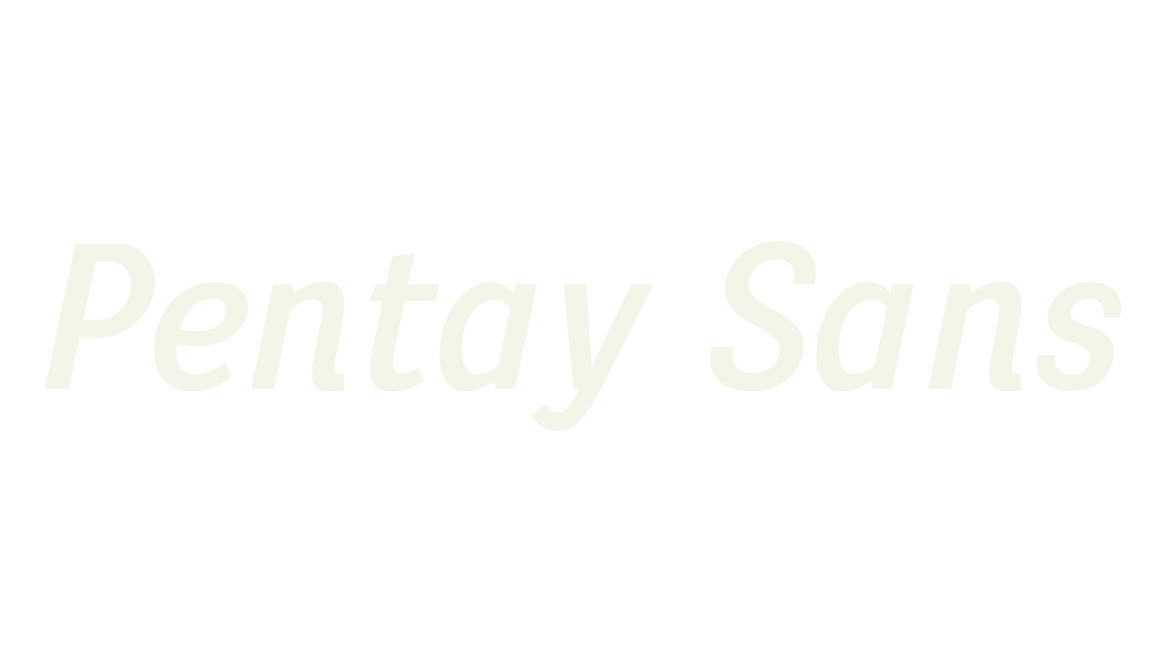Pentay Sans, italic font preview