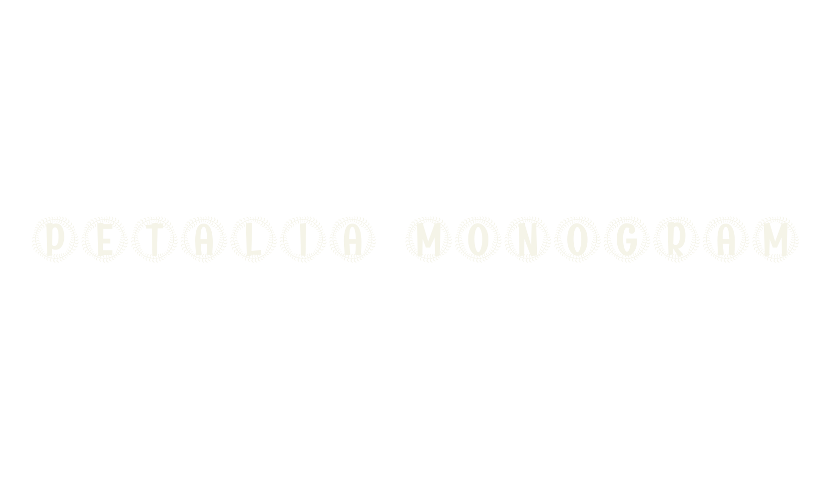 Petalia Monogram, monogram font preview