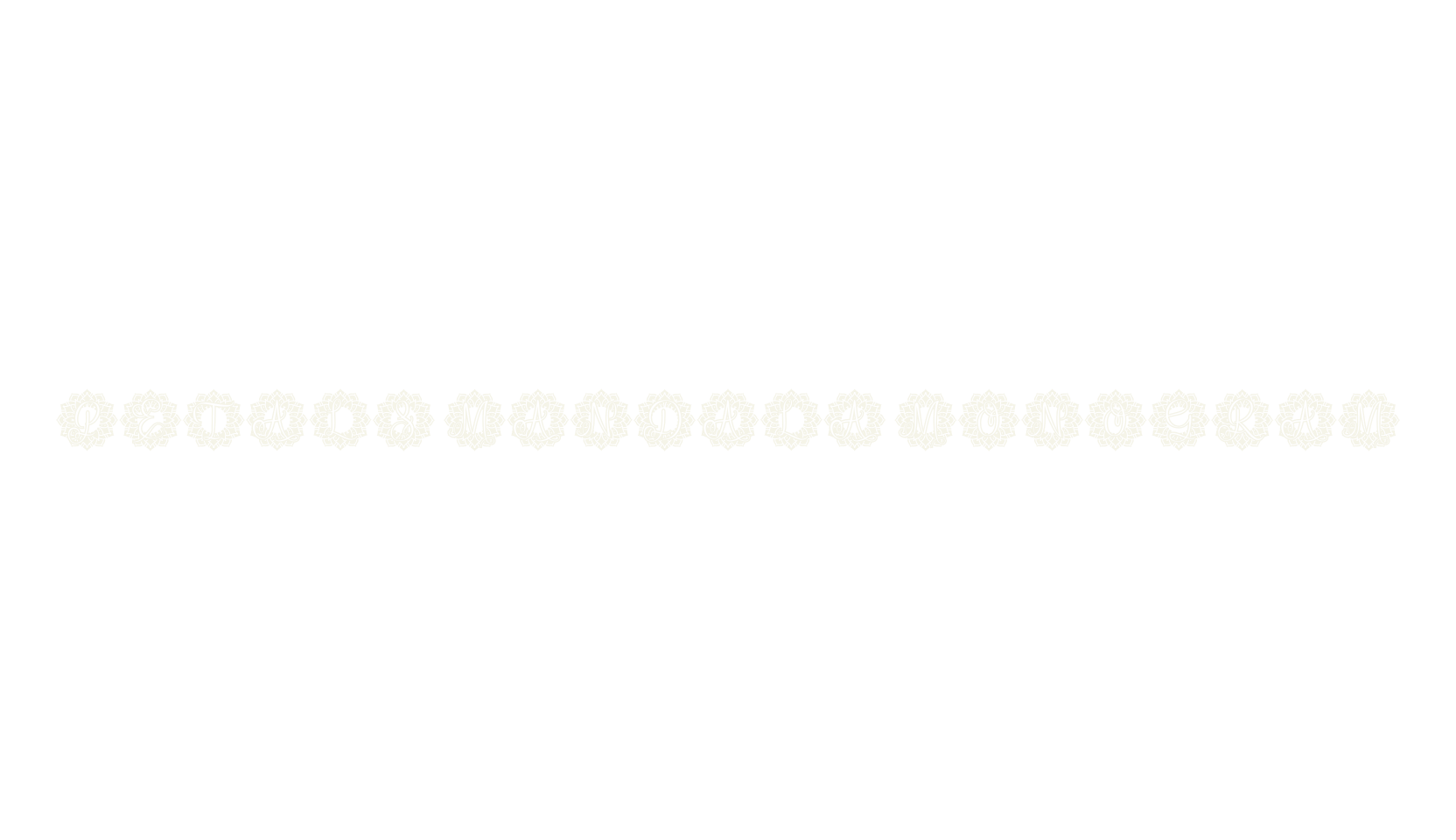 Petals Mandala Monogram, mandala font preview