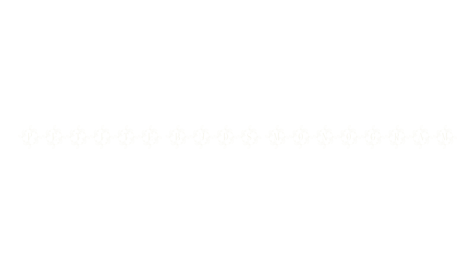 Petite Buds Monogram, monogram font preview