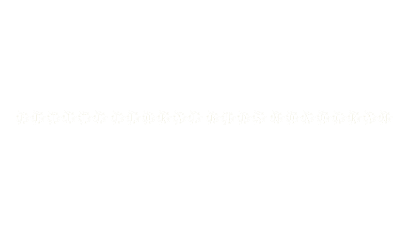 Petite Floral Buds Monogram, floral font preview