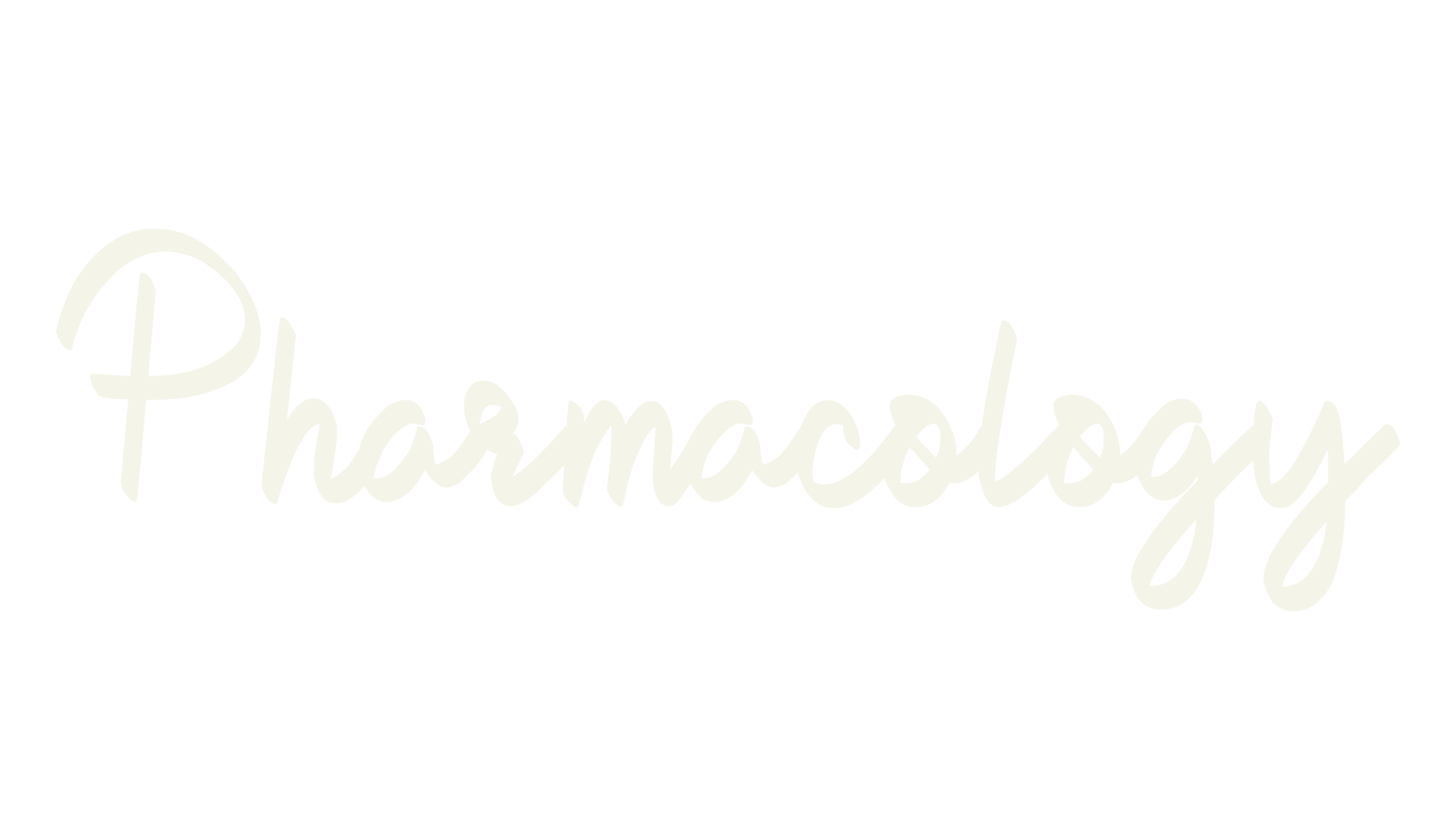 Pharmacology, cursive font preview
