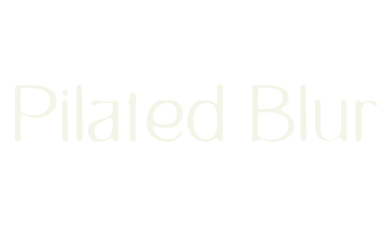Pilated Blur, title font preview