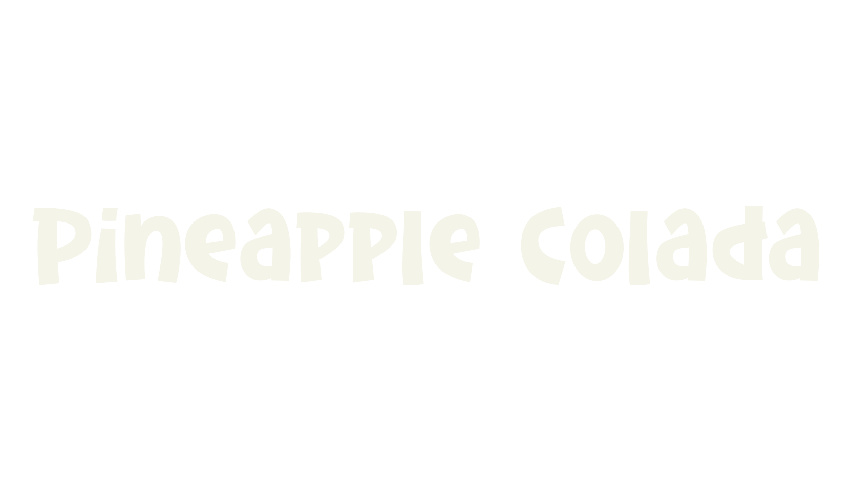 Pineapple Colada, t-shirt font preview
