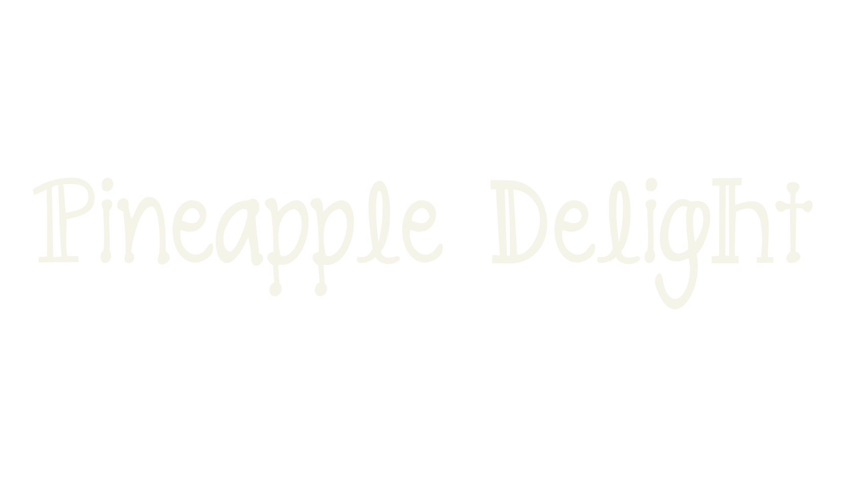 Pineapple Delight, handwritten font preview