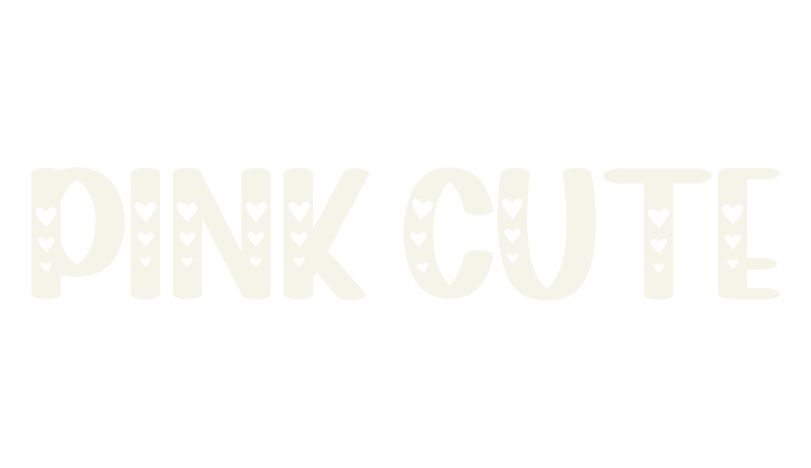 Pink Cute, alphabet font preview