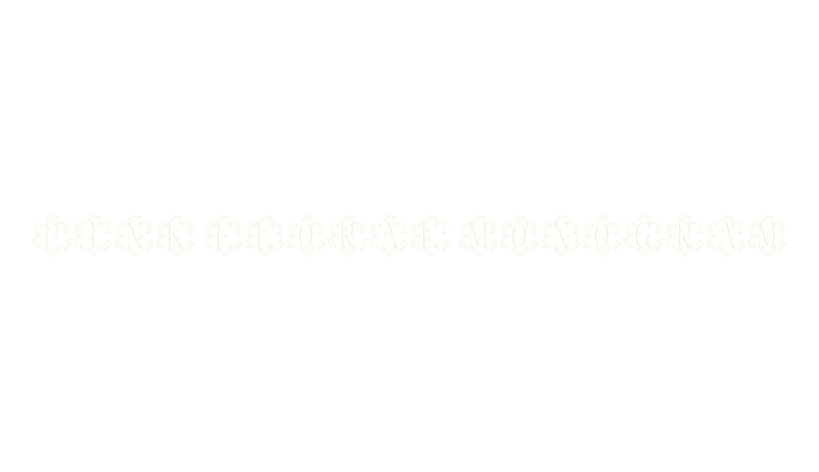 Pink Floral Monogram, floral font preview