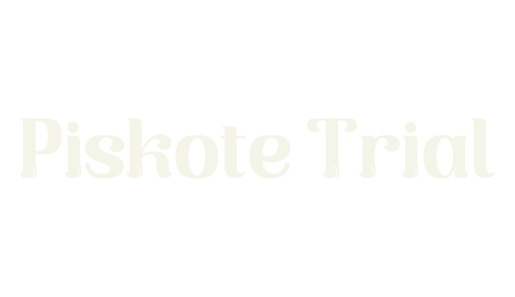 Piskote Trial, serif font preview