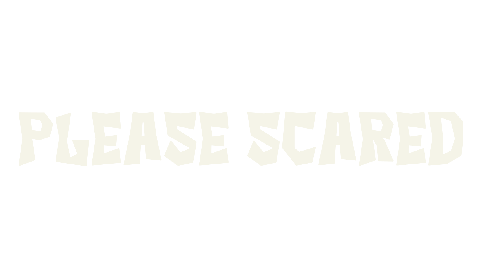 Please Scared, heavy metal font preview
