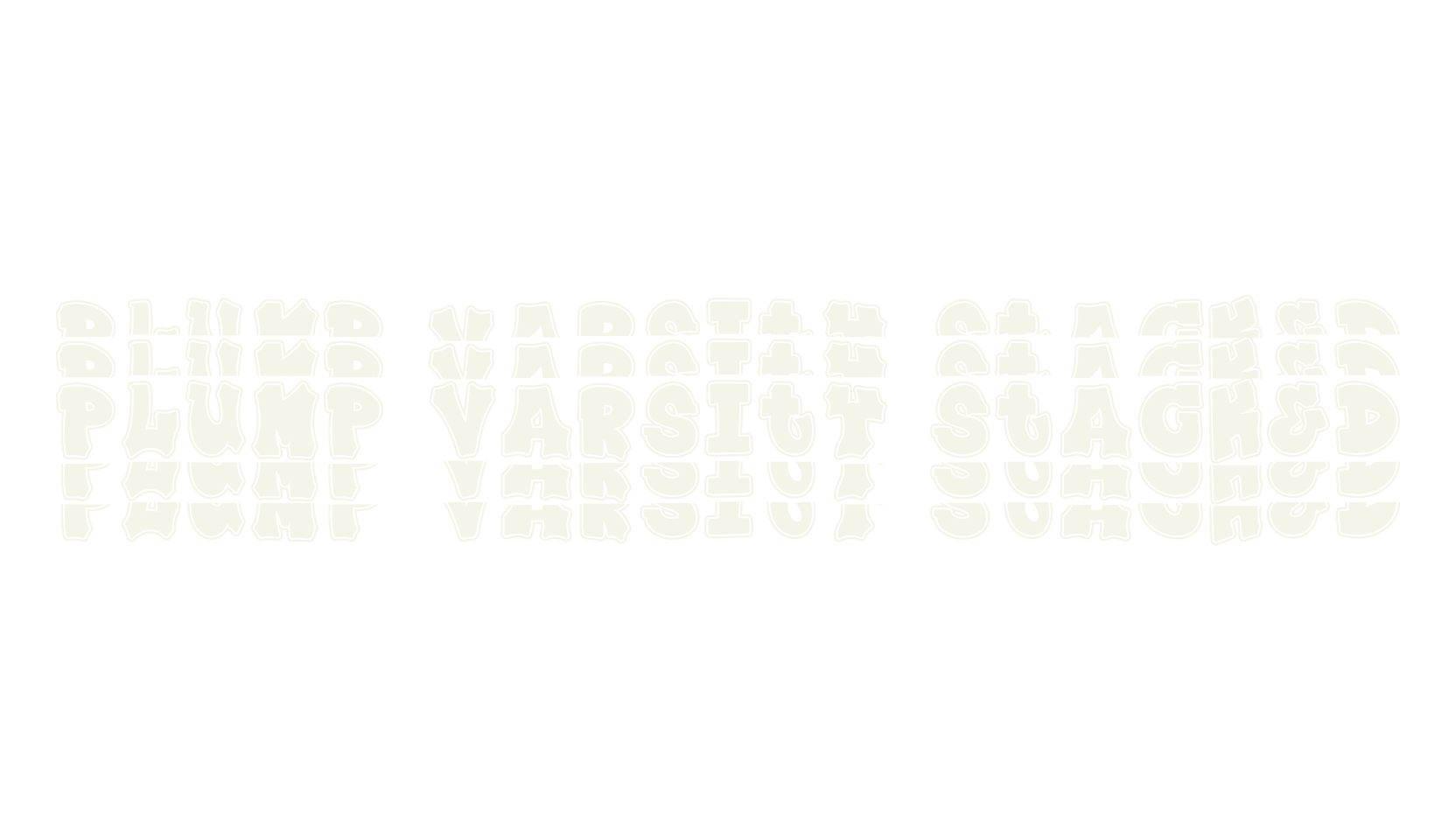 Plump Varsity Stacked, varsity font preview