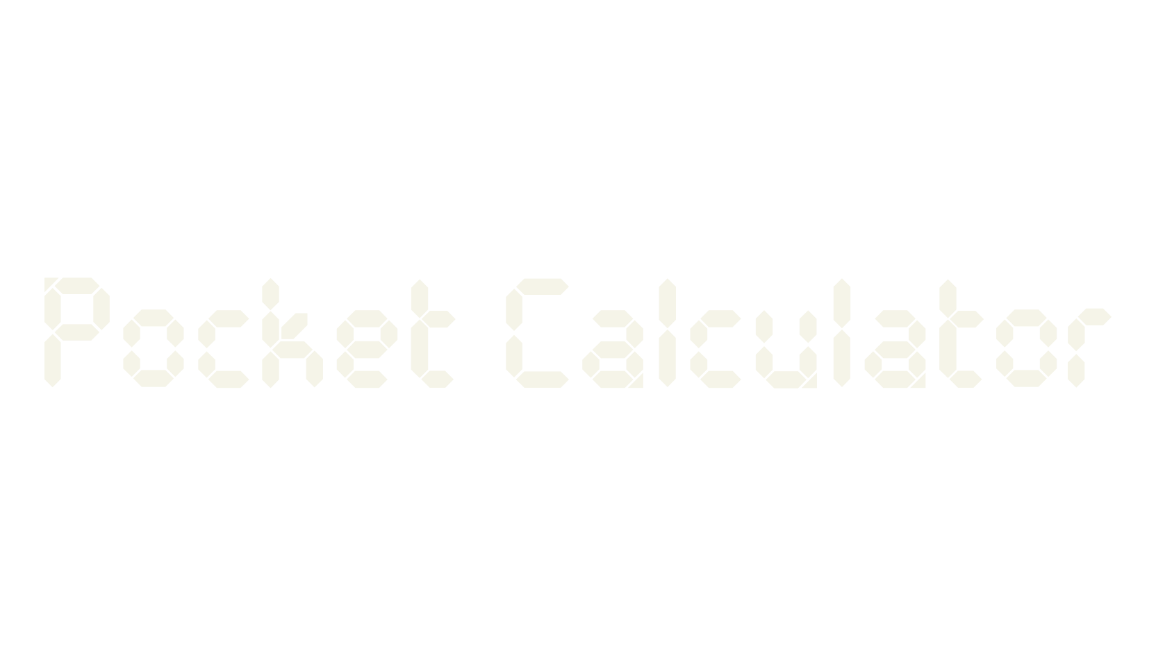 Pocket Calculator, display market font preview