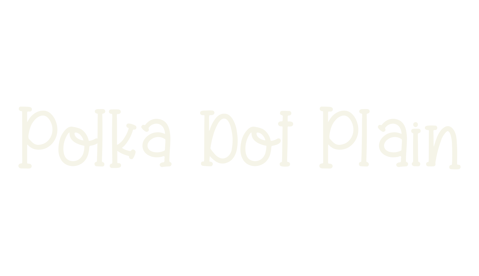 Polka Dot Plain, cute font preview