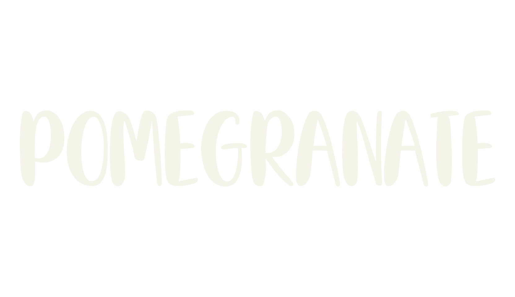 Pomegranate, handwriting font preview