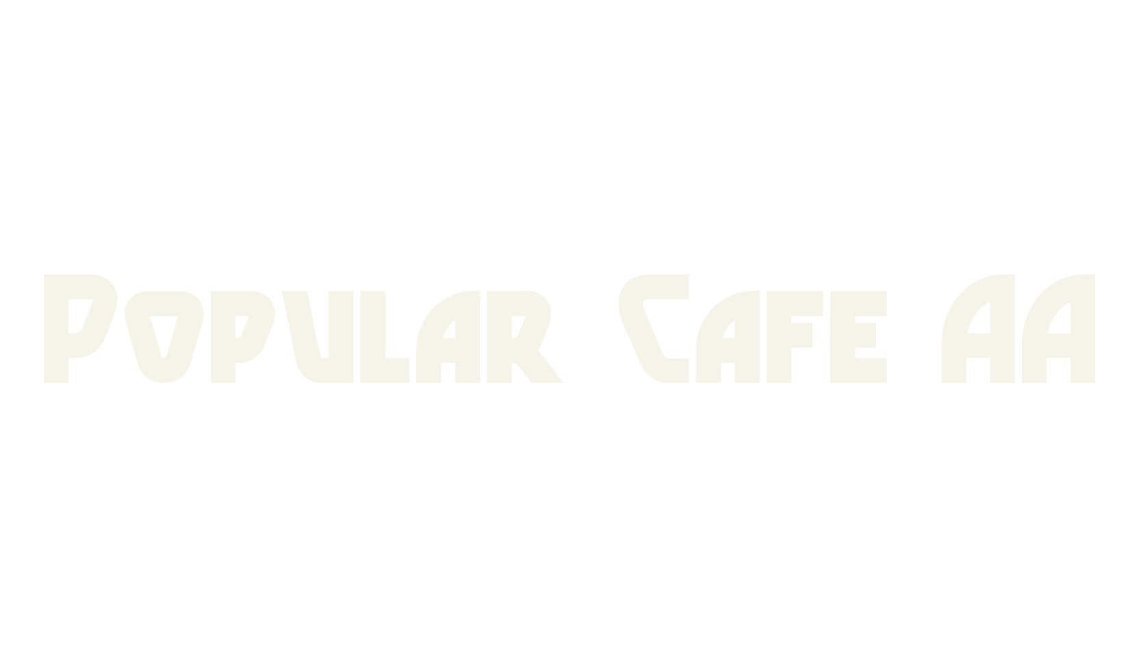 Popular Cafe AA, display market font preview