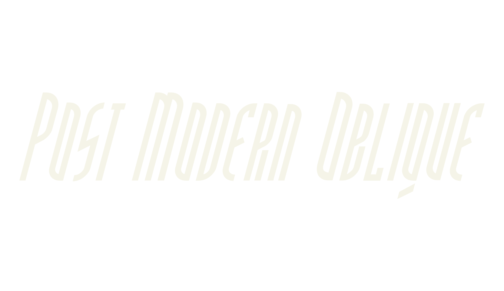 Post Modern Oblique, modern font preview
