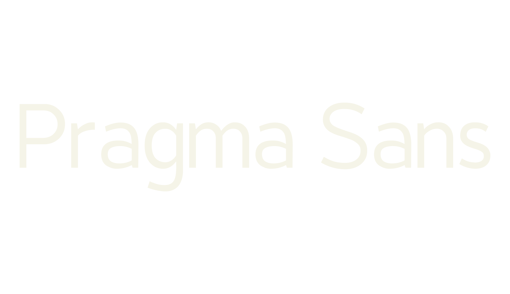 Pragma Sans, sans serif font preview