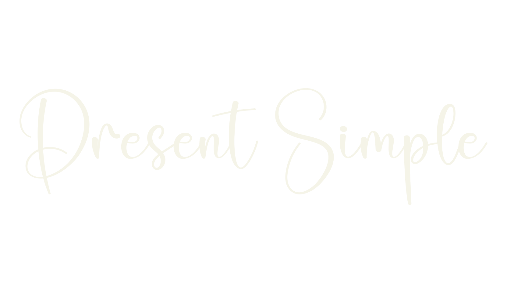Present Simple, calligraphy font preview