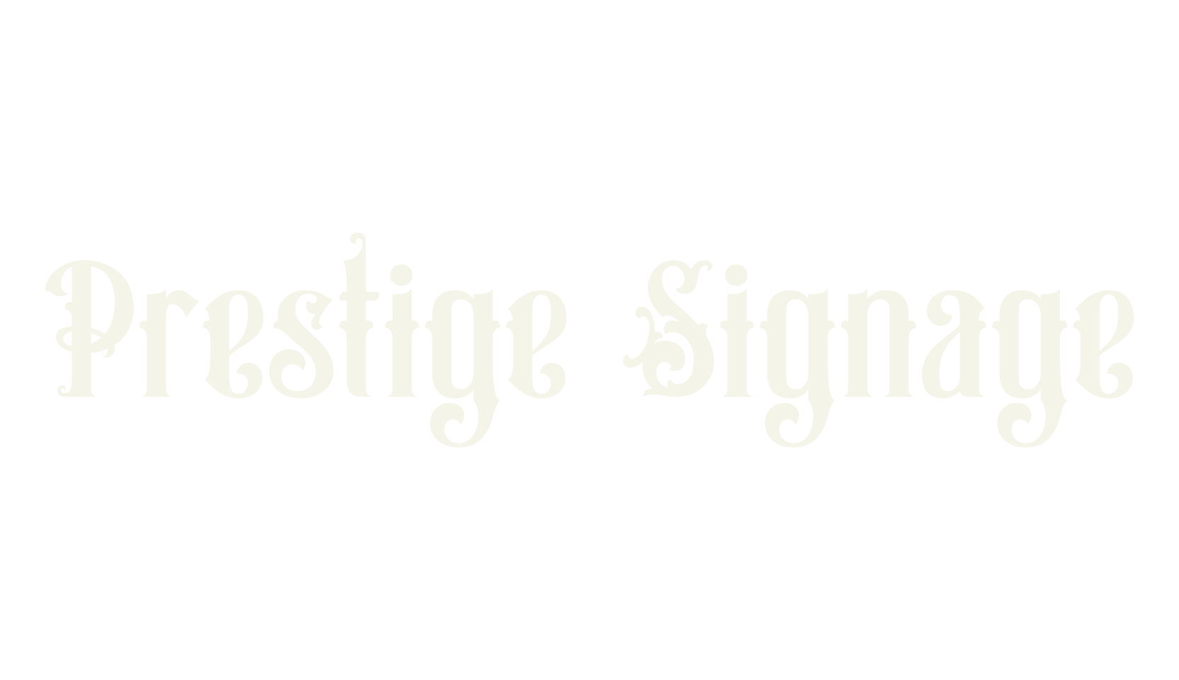 Prestige Signage, victorian font preview