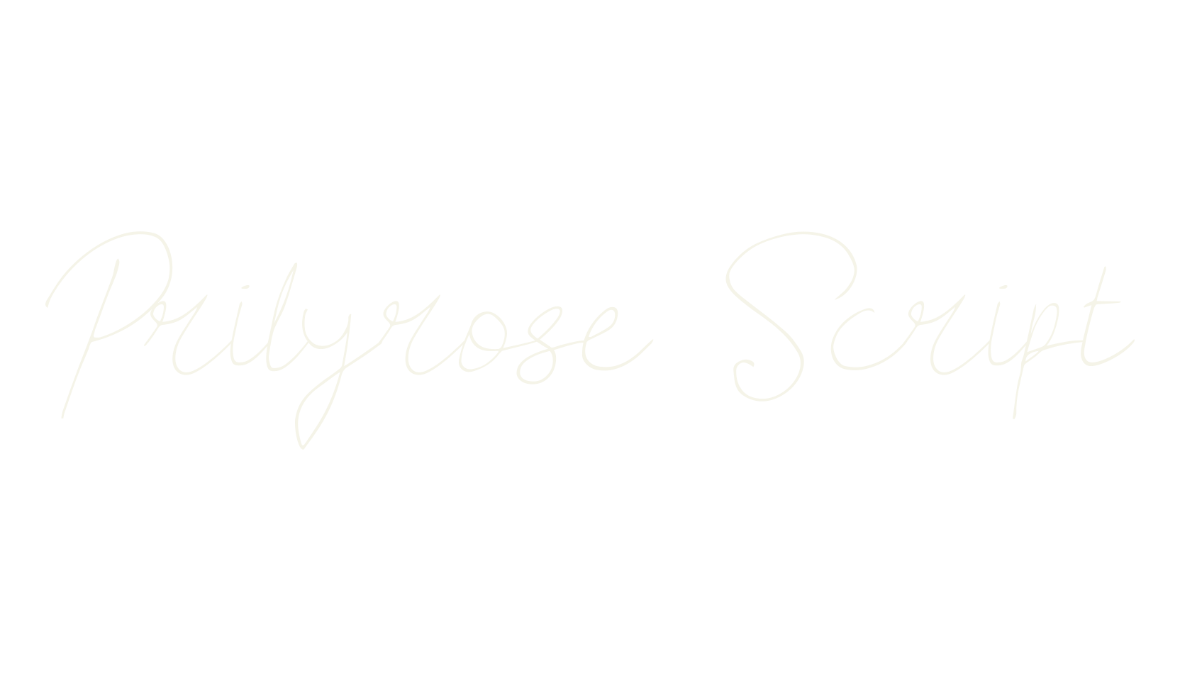 Prilyrose Script, signature font preview