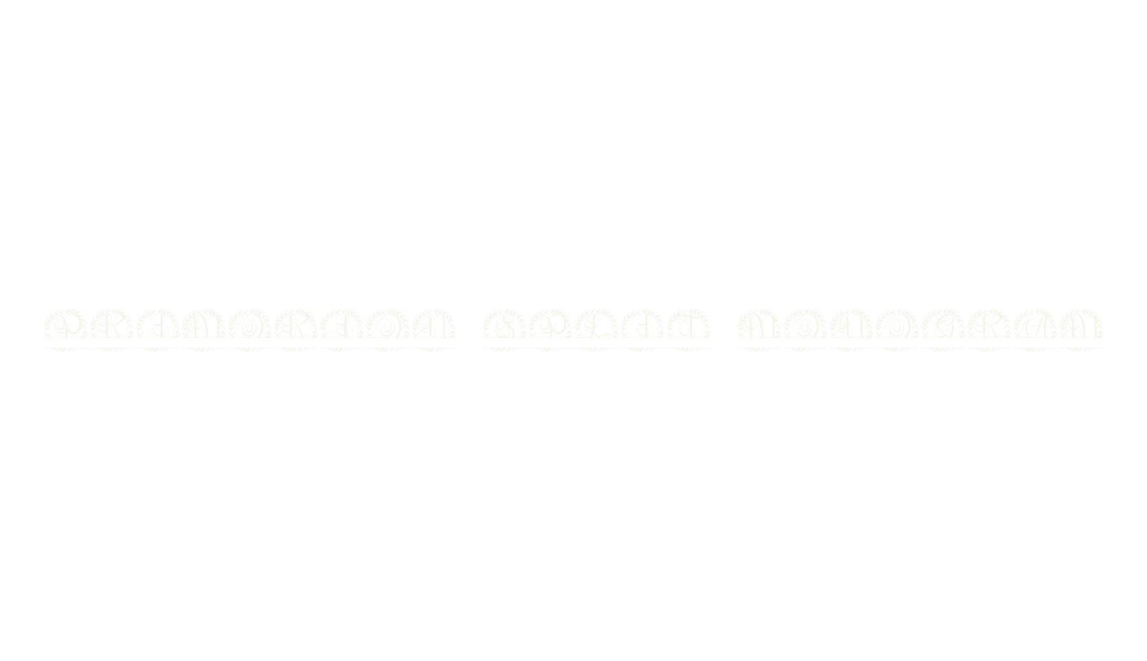 Primorion Split Monogram, monogram font preview