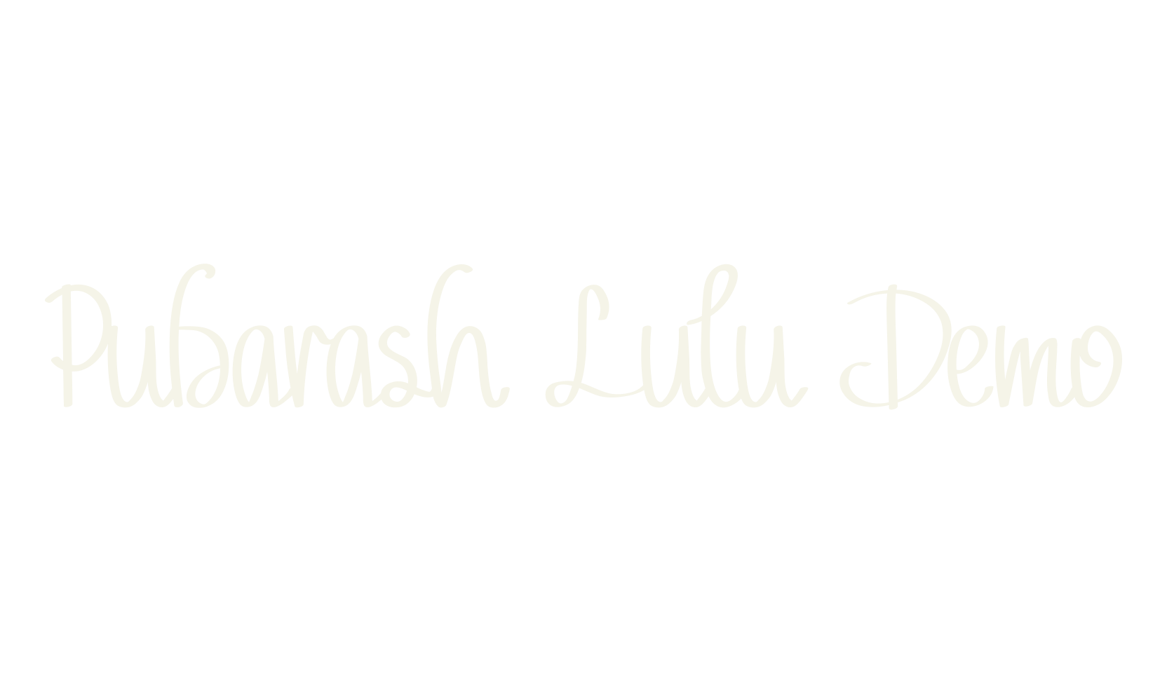 Pubarash Lulu Demo, brand font preview